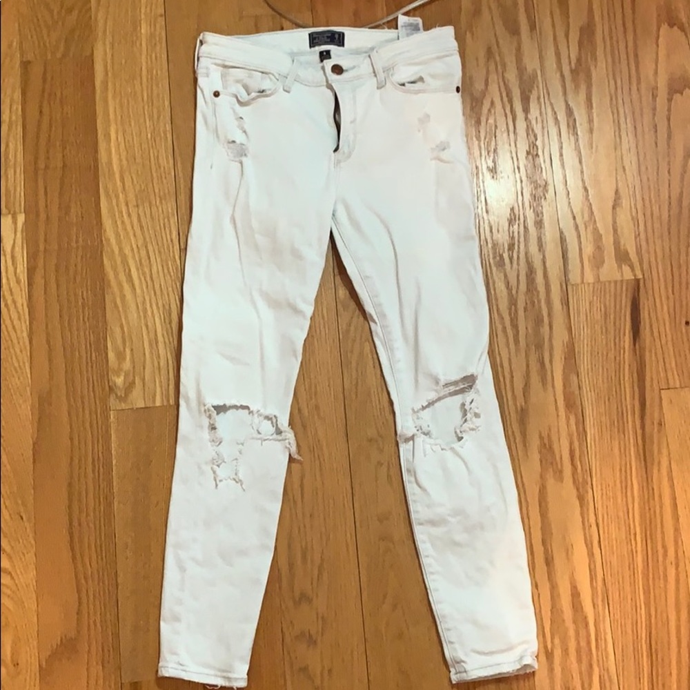 abercrombie and fitch white jeans